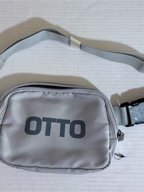 OTTO Light Gray Men's Belt Bag with Dark Gray Logo